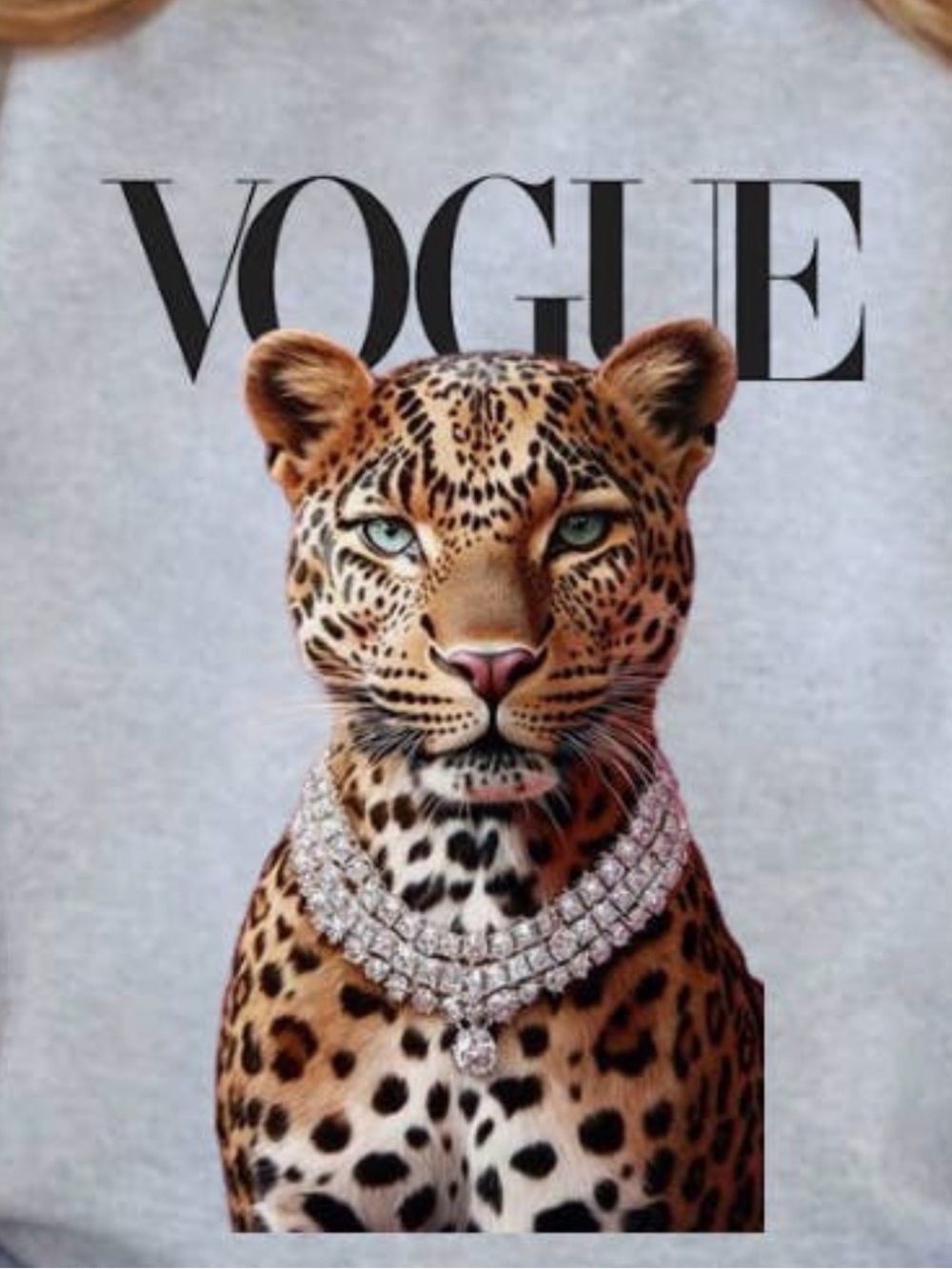 Vogue Leopard Portrait Tee in Tan, Black and White